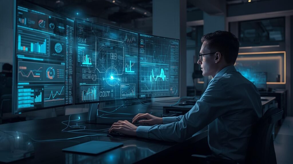 gestión de campañas de performance ads con ia, estilo hiperealista