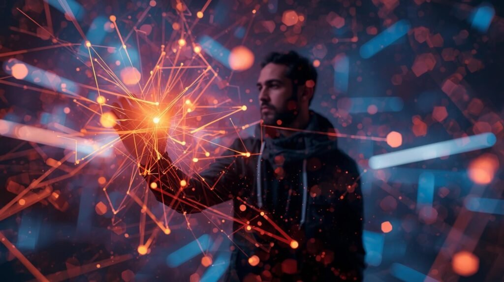 una persona creatividad y contenido impulsado por ia