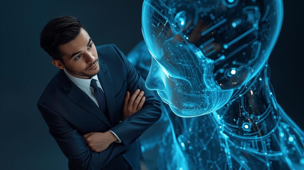 una persona estrategica con una ia