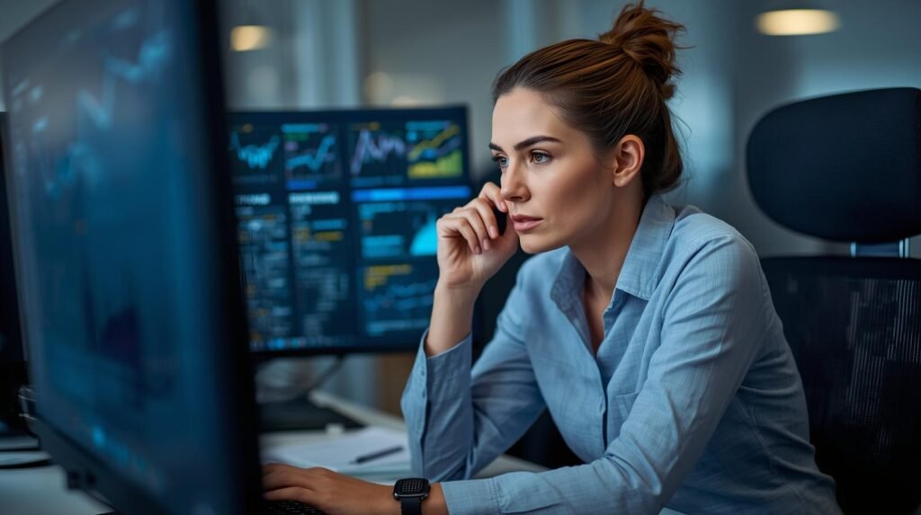 una persona que hace análisis predictivo con ia